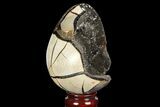 Septarian Dragon Egg Geode - Black Crystals #98847-1